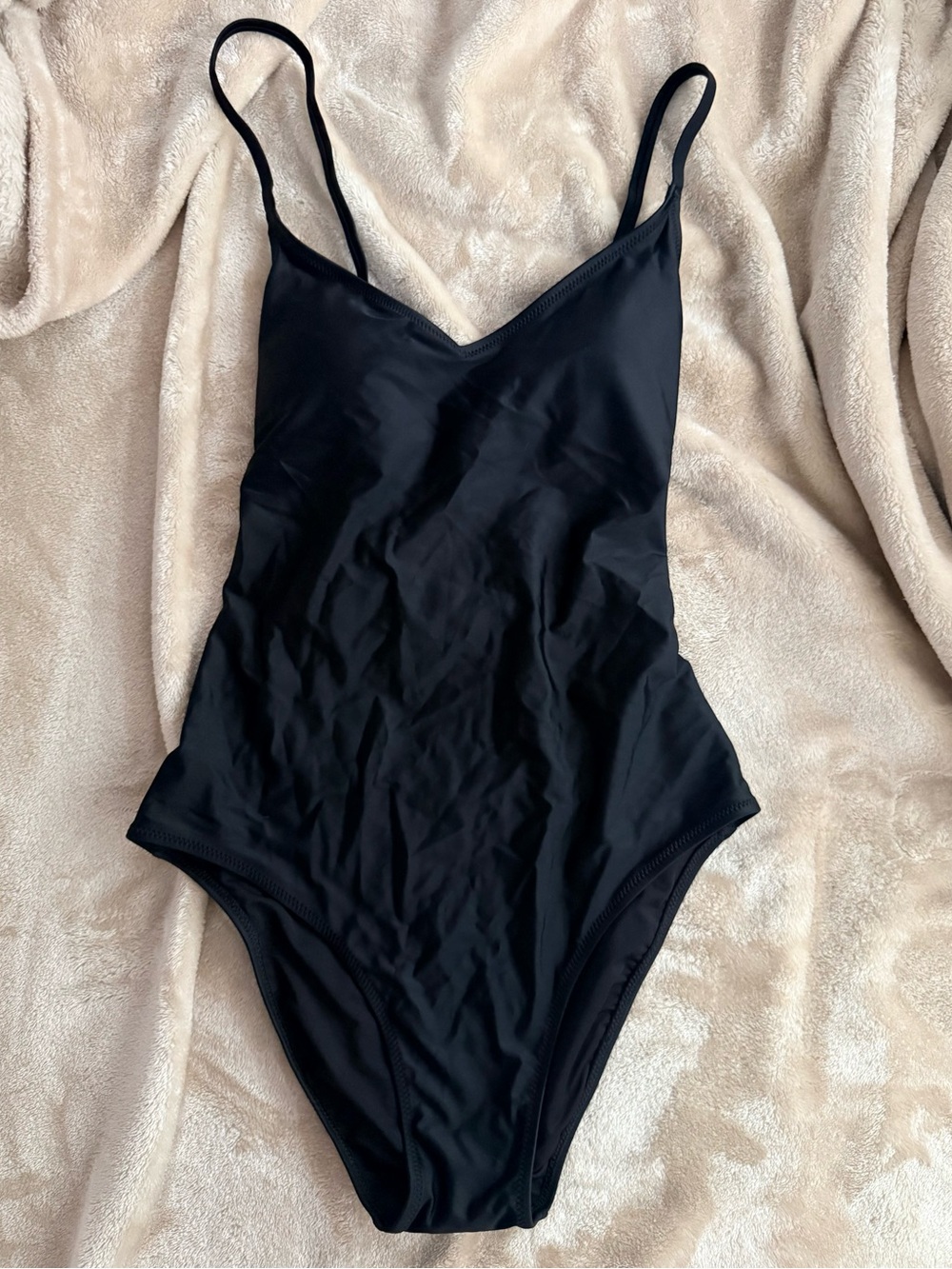 aerie Black Strappy One-Piece Swimsuit NWT